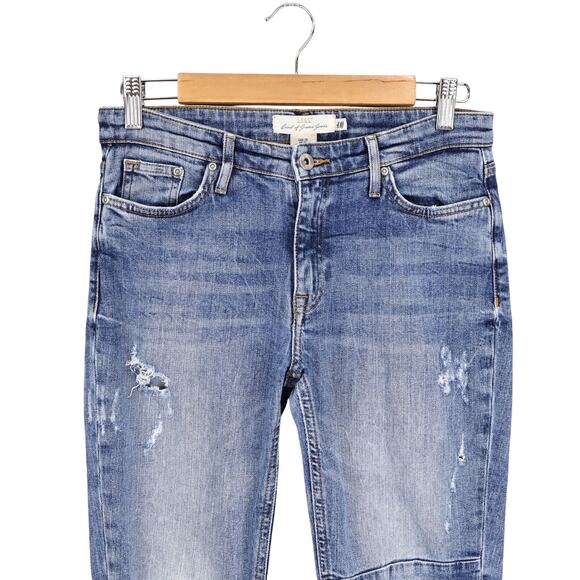 L.O.G.G Mid-Rise Distressed Utility Raw Hem Denim Jeans Medium Wash Size 26 - Picture 3 of 8